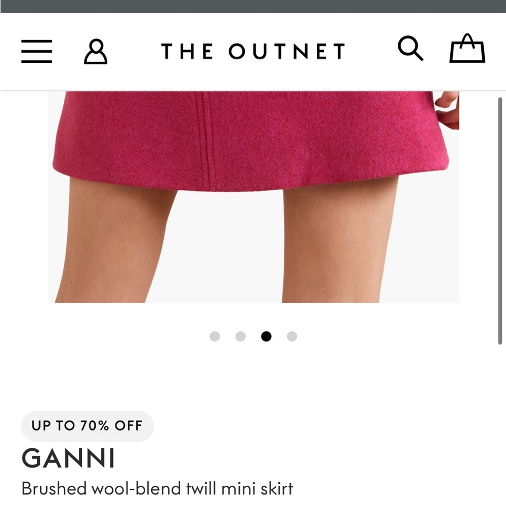 GANNI brushed wool-blend twill mini skirt